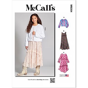 McCalls Symönster för flickor, jacka och kjol M8354A