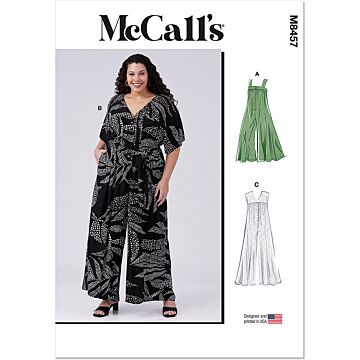 McCalls Symönster för kvinnor löst sittande jumpsuit med sidfickor #M8457 storlek 34-50