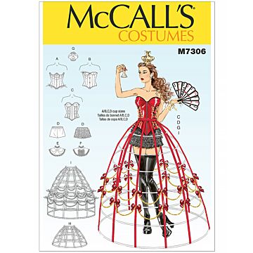 McCall´s 7306 - Top Kjol Utklädningskläder - Dam - Maskerad