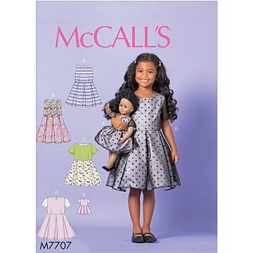 McCall´s 7707 - Klännning Kappa - Flicka Herr - Dockkläder