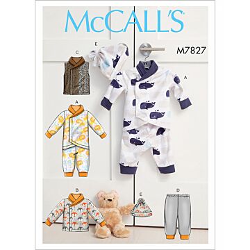 McCall´s 7827 - Jacka Byxa Väst - Baby - Hatt