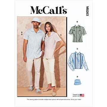 McCall´s 8263 - Skjorta - Dam Herr - Hatt