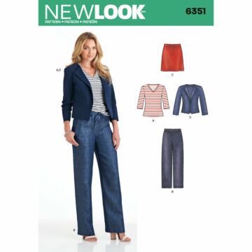 New Look 6351 - Jacka Top Byxa Kjol - Dam