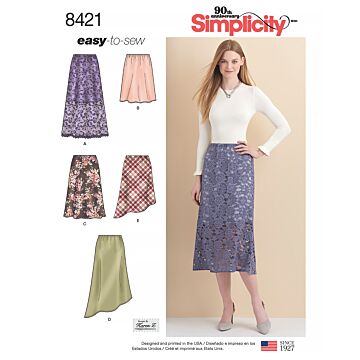 Simplicity Symönster kvinnors kjolar #8421.U5 storlek 42-50