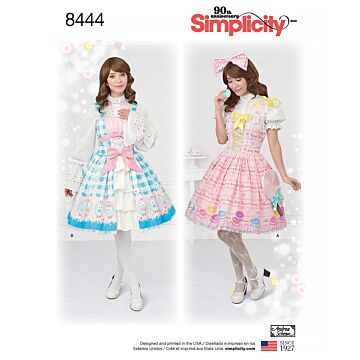 Simplicity Symönster kvinnors cosplay klänningar #8444.D5 storlek 30-38