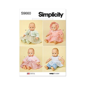 Simplicity att sy mönster dockkläder en storlek
