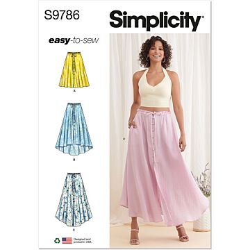 Simplicity Symönsterl med varierande fåll #9786 storlek 38-46