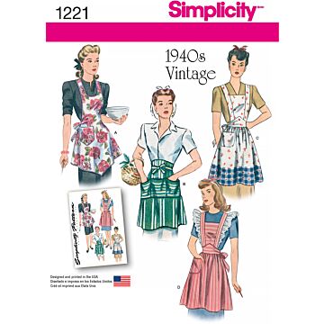 Simplicity 1221 - Top Vintage Förkläde - Dam