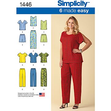 Simplicity 1446 - Top Byxa Shorts - Dam