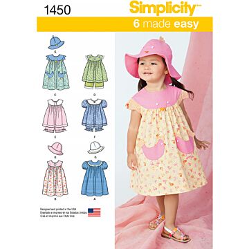 Simplicity 1450 - Klännning Top - Baby - Hatt