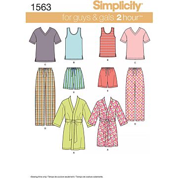 Simplicity 1563 - Top Byxa Shorts - Dam