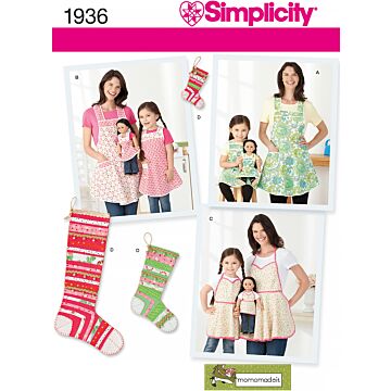 Simplicity 1936 - Förkläde - Dam - Dockkläder