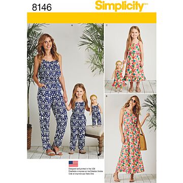 Simplicity 8146 - Klännning Jumpsuit - Dam - Dockkläder