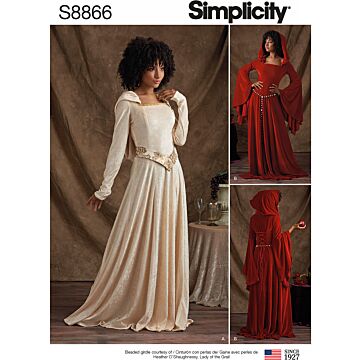 Simplicity 8866 - Klänning Utklädningskläder Cosplay - Dam - Maskerad