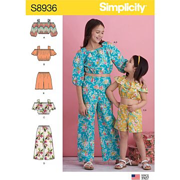 Simplicity 8936 - Top Byxa Shorts - Flicka