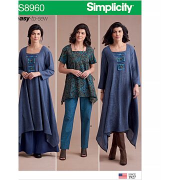 Simplicity 8960 - Klänning Tunika Kjol Byxa - Dam