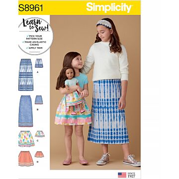 Simplicity 8961 - Kjol - Flicka - Dockkläder