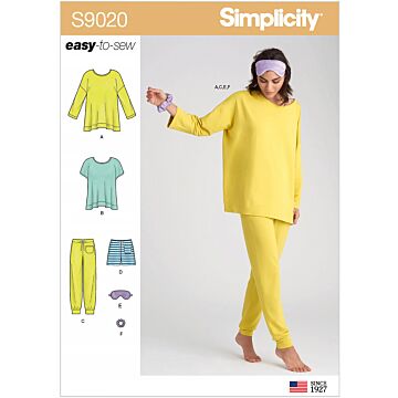 Simplicity 9020 - Pyjamas - Dam - Accessoarer