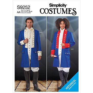 Simplicity 9252 - Utklädningskläder Historisk kostym - Maskerad