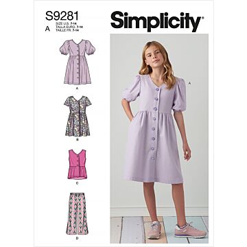 Simplicity 9281 - Klänning Top Byxa - Flicka - Idrott