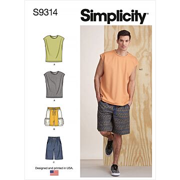 Simplicity 9314 - Shorts Tröja - Herr