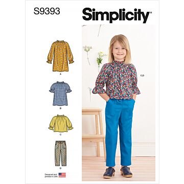 Simplicity 9393 - Klänning Byxa Blus - Flicka