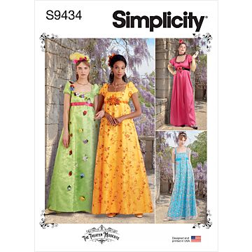 Simplicity 9434 - Utklädningskläder Historisk kostym - Dam - Högtid