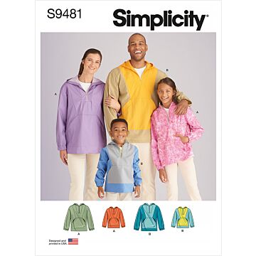 Simplicity 9481 - Tröja Sportkläder - Dam Herr Flicka Pojke