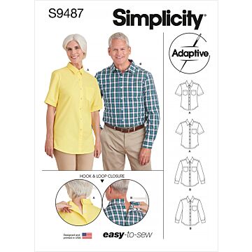 Simplicity 9487 - Skjorta - Dam Herr - Casual