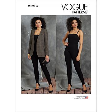 Vogue Symönster dam jumpsuit och kavaj #V1913 storlek 34-42