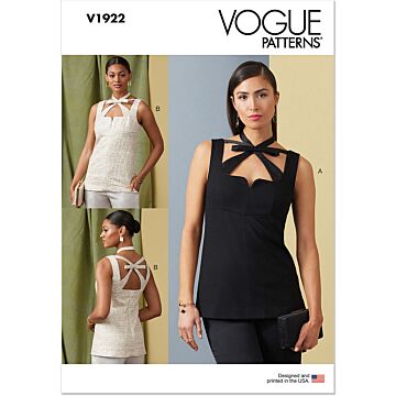 Vogue Symönster ärmlös damtopp med lekfulla remmar #V1922 storlek 42-50