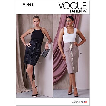 Vogue Symönster V1942A5 damkjol med förhöjd midja 32-40