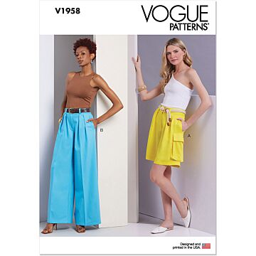 Vogue Symönster V1958A5 kvinnors vida byxor & shorts storlek 32-40