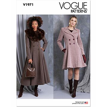 Vogue Symönster V1971R5 damkappa med dubbelknäppta knappar storlek 40-48