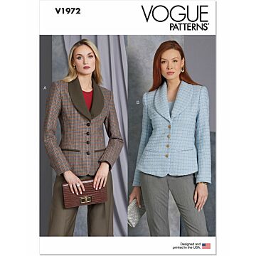 Vogue Symönster V1972H5 damjacka med sjalkrage storlek 34-40