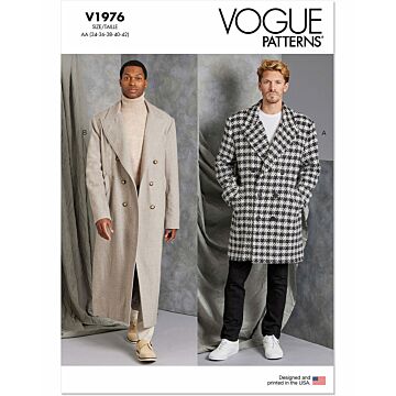 Vogue Symönster V1976AA löst sittande kappa storlek för män 44-52