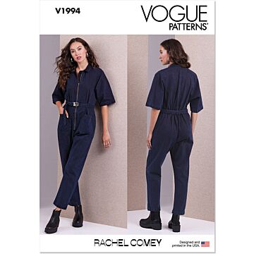Vogue Symönster för kvinnor löst sittande overall med bälte #V1994 storlek 42-50