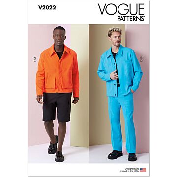 Vogue Symönsterset ofodrad herrjacka, semi-fitness byxor och shorts # V2022 storlek 54-62