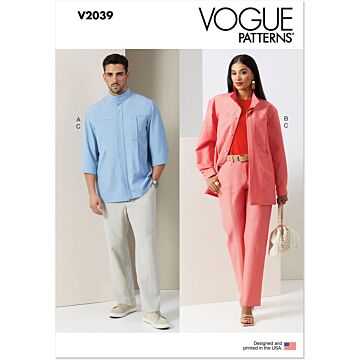Vogue Patterns 2039 - Byxa Skjorta - Dam Herr