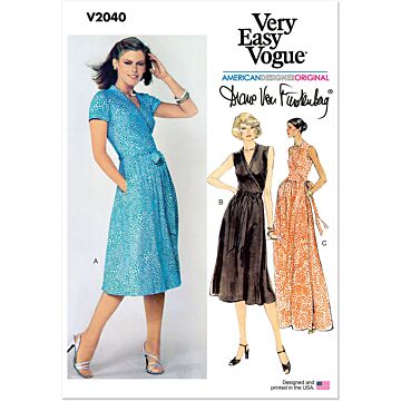 Vogue Symönster dam omlottklänning Diane von Furstenberg #V2040 storlek 32-40