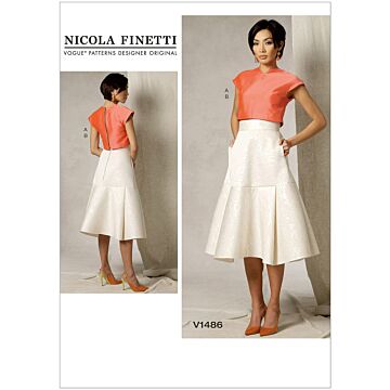 Vogue Patterns 1486 - Top Kjol - Dam - Design: Nicola Finetti
