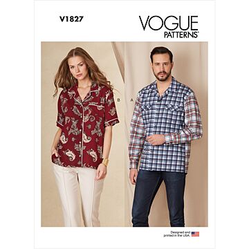 Vogue Patterns 1827 - Skjorta - Dam Herr