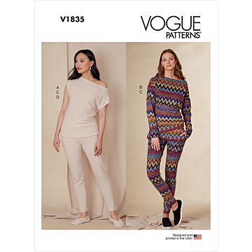 Vogue Patterns 1835 - Top Byxa Tofflor - Dam - Casual