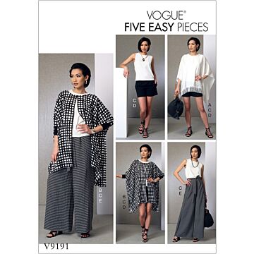 Vogue Patterns 9191 - Top Byxa Shorts Tunika - Dam