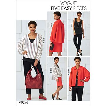 Vogue Patterns 9286 - Top Byxa Kjol Tröja Jacka - Dam