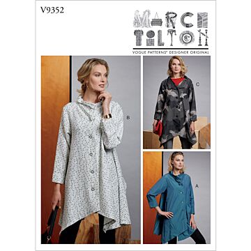 Vogue Symönster för kvinnor löst sittande kappa #V9352 storlek 32-40