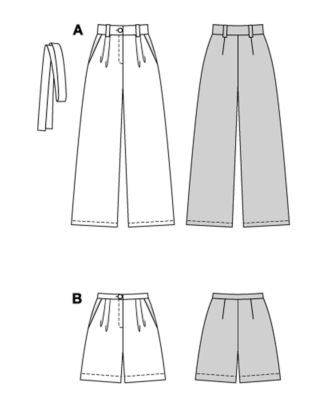 burda symönster Marlene byxor dam med höftfickor & shorts med djupa fickor #5718 