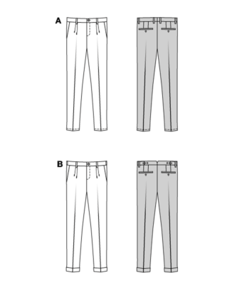 burda symönster herrbyxor veckade byxor & kostymbyxor #5722 