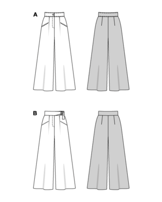 burda symönster vida dambyxor med fickor, lås #5751 
