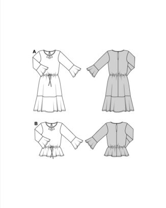Burda 5884 - Klänning Blus - Dam